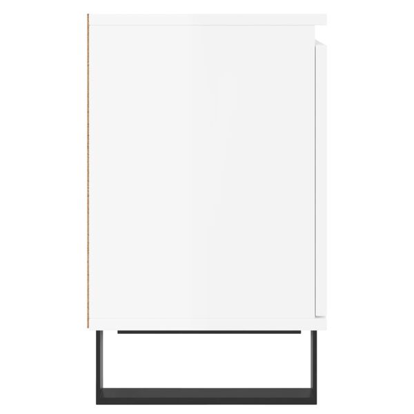 vidaXL Κομοδίνα 2 τεμ. Γυαλ. Λευκά 40x30x50 εκ. από Επεξεργασμένο Ξύλο
