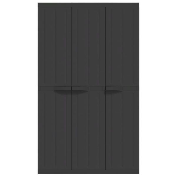 vidaXL Ντουλάπι Αποθ. Εξ. Χώρου Μαύρο 97x37x165εκ. Πολυπροπυλένιο