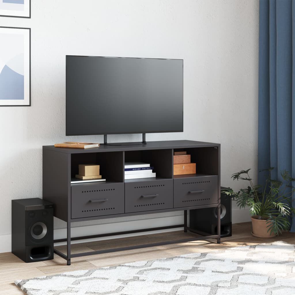 vidaXL Έπιπλο Τηλεόρασης Μαύρο 100,5x39x60,5 εκ. Ατσάλινο