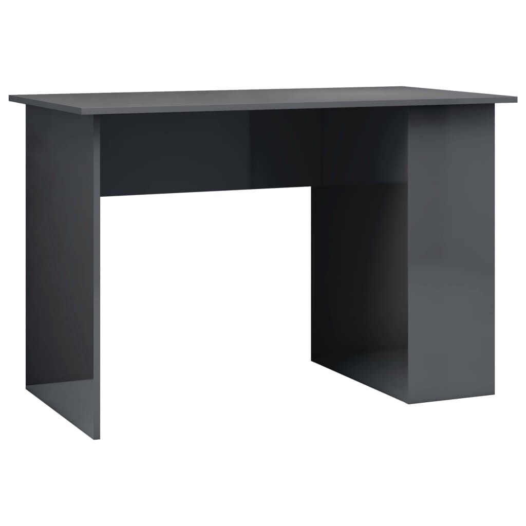 vidaXL Γραφείο Γυαλιστερό Γκρι 110 x 60 x 73 εκ. από Μοριοσανίδα