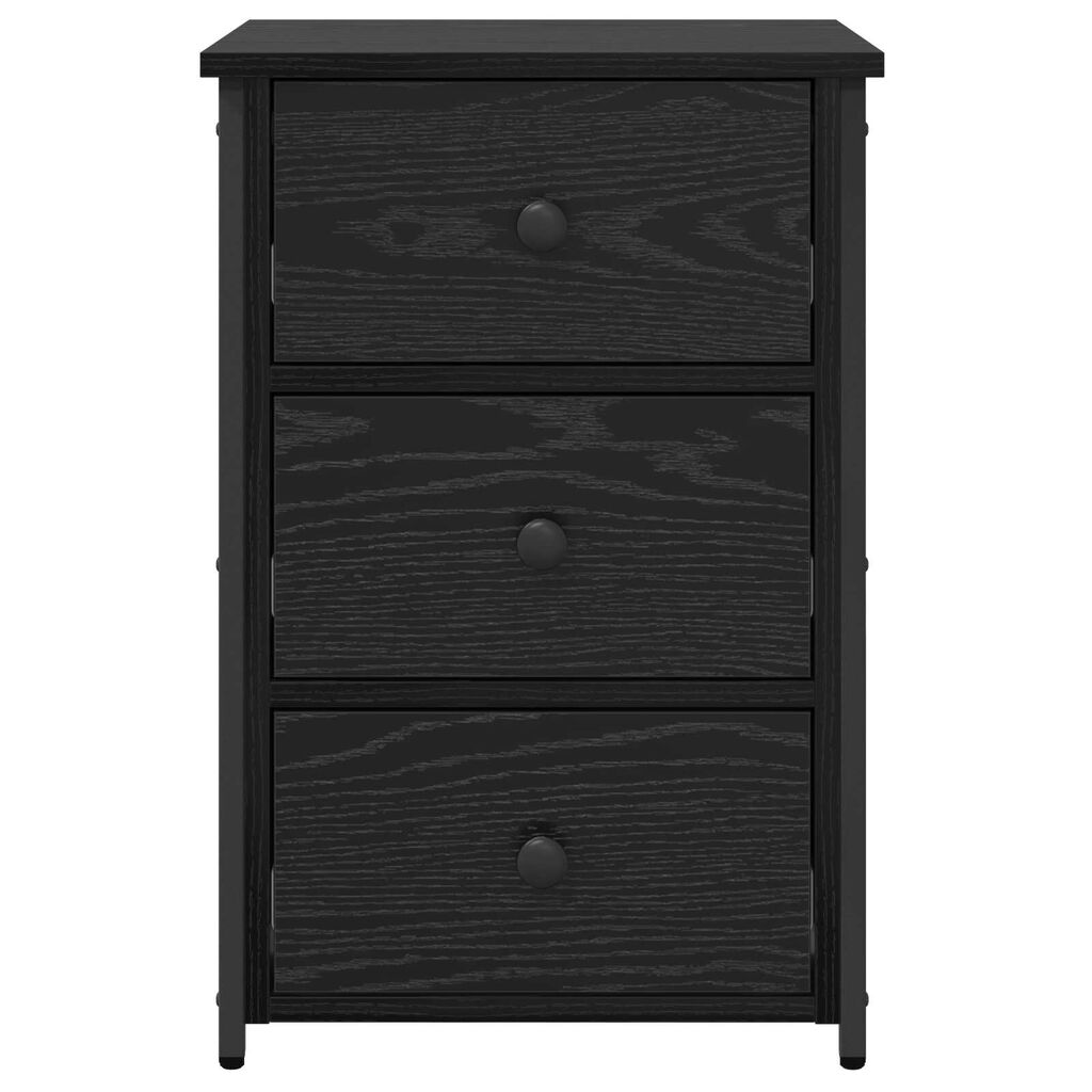 vidaXL Κομοδίνο με συρτάρι Μαύρη δρυς 40 x 36 x 60 εκ