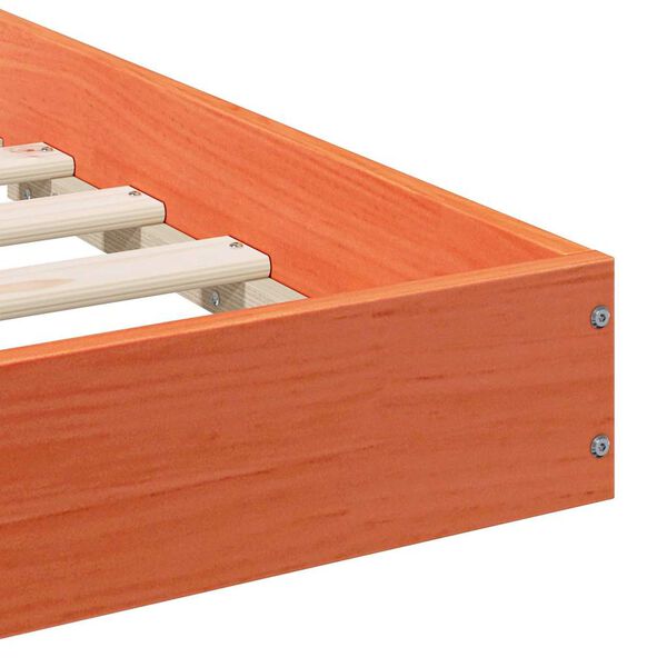 vidaXL Σκελετός Κρεβατιού Καφέ κεριού 120 x 190 cm Μασίφ ξύλο πεύκου