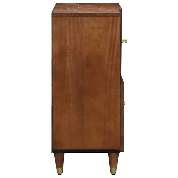 vidaXL Πλαϊνό γραφείο με ράφι Καφέ 80 x 33.5 x 75 εκ Μασίφ ξύλο μάνγκο