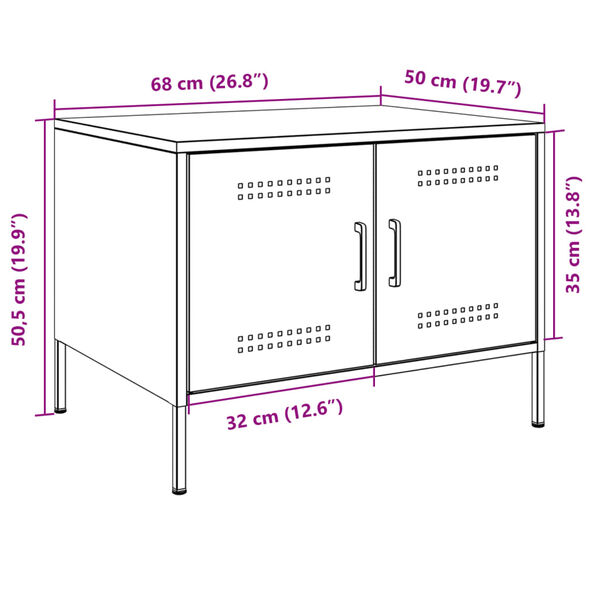 vidaXL Τραπέζι Κήπου Ανθρακί 68x50x50,5 εκ. Ατσάλινο