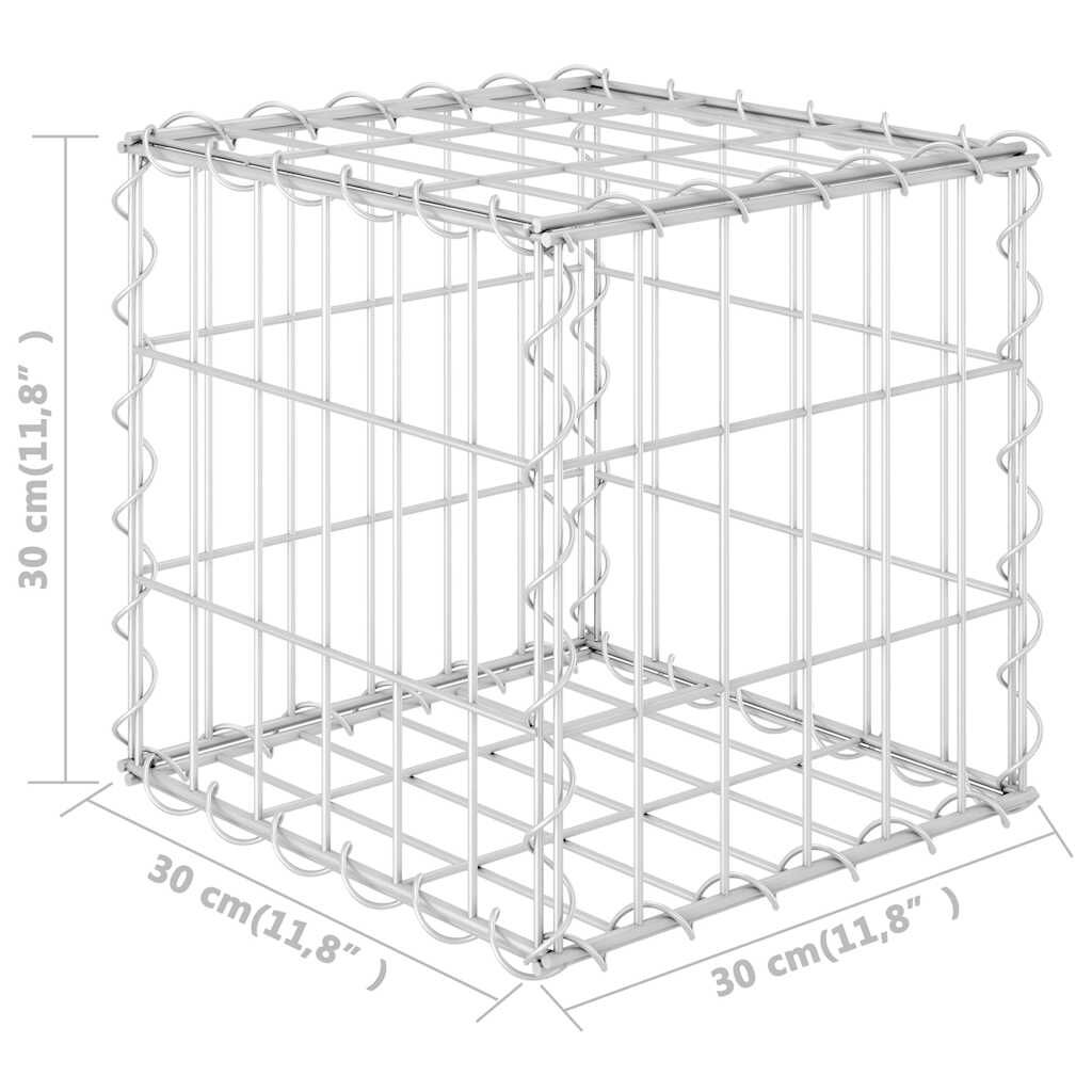 vidaXL Συρματοκιβώτιο Κύβος 30 x 30 x 30 εκ. από Ατσάλινο Σύρμα