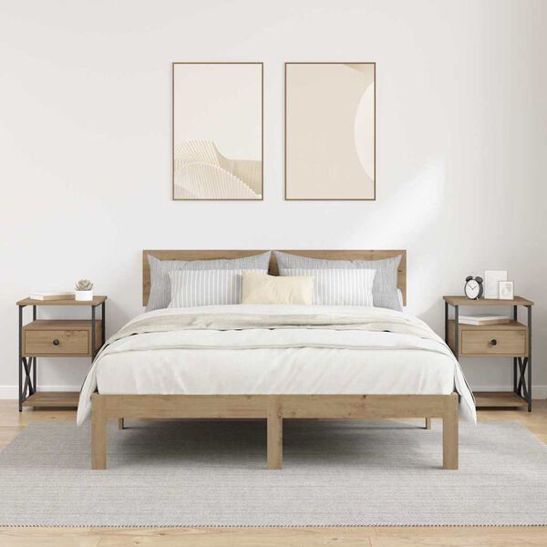 vidaXL &Kappa;&omicron;&mu;&omicron;&delta;ί&nu;&omicron; 2 pcs Artisan Oak 40 x 42 x 55 &epsilon;&kappa; &Epsilon;&pi;&epsilon;&xi;&epsilon;&rho;&gamma;&alpha;&sigma;&mu;έ&nu;&omicron; &xi;ύ&lambda;&omicron;