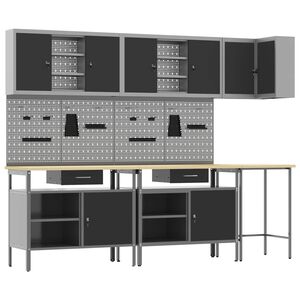 vidaXL &Sigma;&epsilon;&tau; &Nu;&tau;&omicron;&upsilon;&lambda;ά&pi;&alpha;&sigmaf; &Epsilon;&rho;&gamma;&alpha;&sigma;ί&alpha;&sigmaf; &mu;&epsilon; &sigma;&upsilon;&rho;&tau;ά&rho;&iota; &mu;&epsilon; &rho;ά&phi;&iota; 10 pcs &Mu;&alpha;ύ&rho;&omicron; &kappa;&alpha;&iota; &Gamma;&kappa;&rho;&iota;