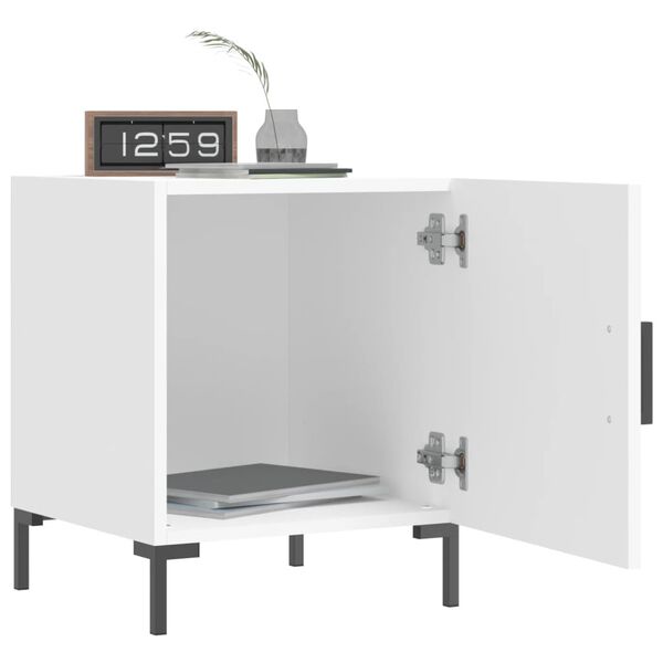 vidaXL Κομοδίνο Λευκό 40 x 40 x 50 εκ. από Επεξεργασμένο Ξύλο