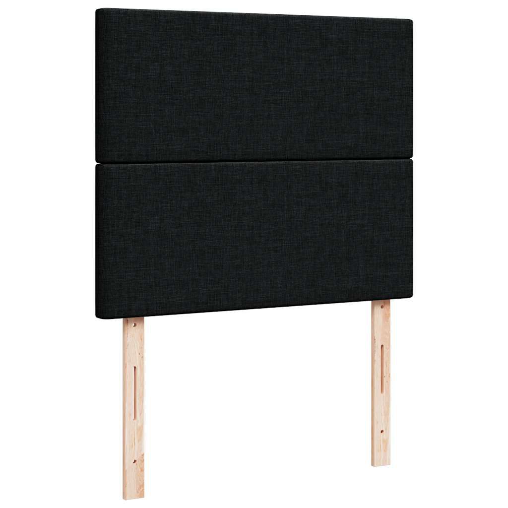 vidaXL Οθωμανικό κρεβάτι με στρώμα Μαύρο 120x190 cm Ύφασμα