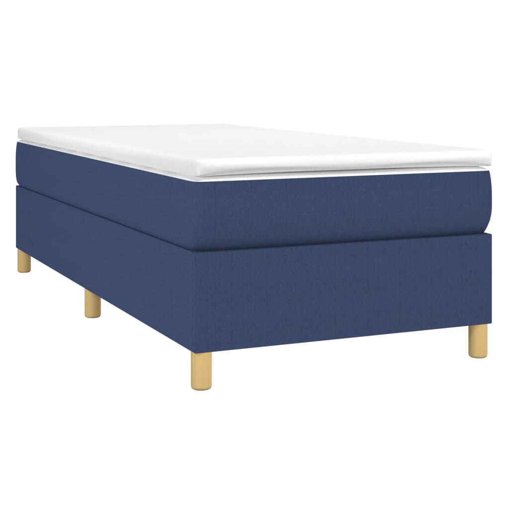 vidaXL Κρεβάτι Boxspring με Στρώμα Μπλε 80x200 εκ. Υφασμάτινο