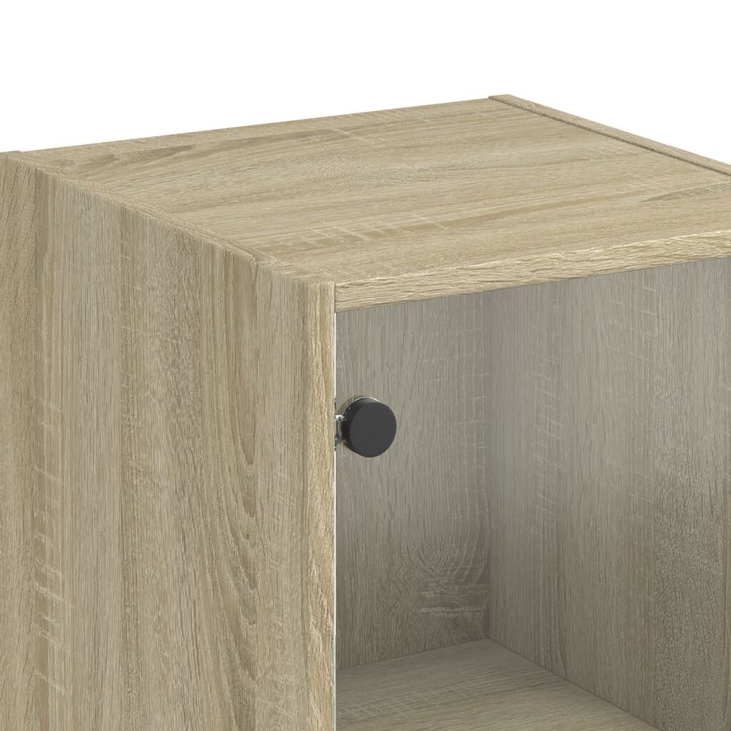 vidaXL Ντουλάπι Sonoma Δρυς 35 x 37 x 142 εκ. με Γυάλινες Πόρτες