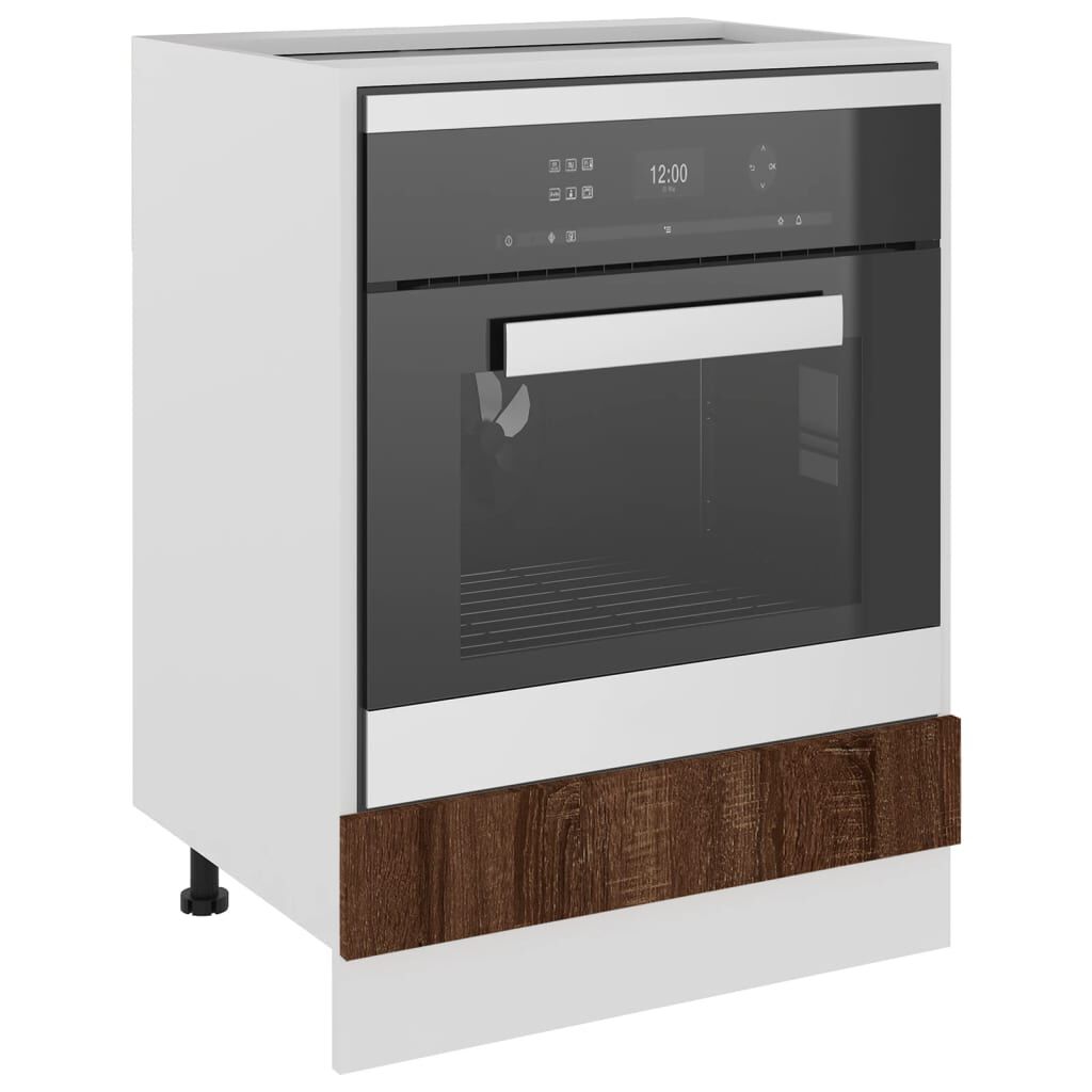 vidaXL Ντουλάπι Φούρνου Riga Καφέ Δρυς 60x46x81,5 εκ. Επεξεργ. Ξύλο