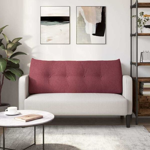 vidaXL Μαξιλάρι Πλάτης Κόκκινο 120 x 24 x 50 εκ ύφασμα