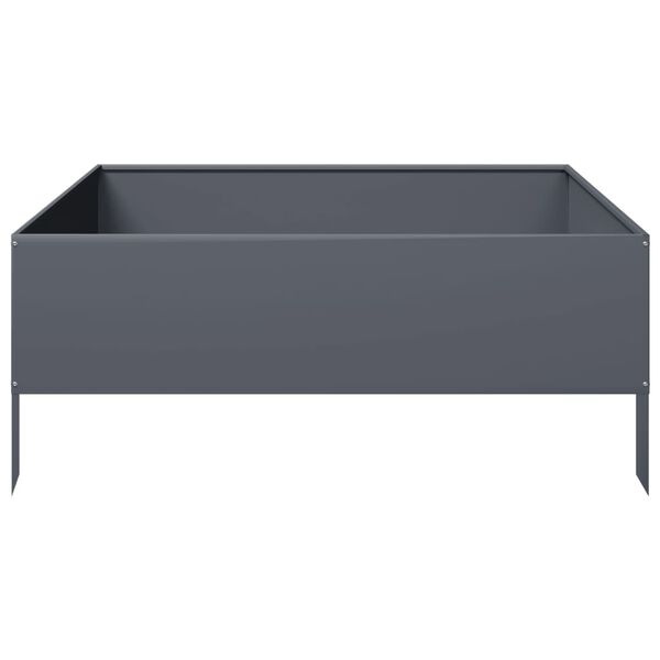 vidaXL Ζαρντινιέρα Υπερυψωμένη Ανθρακί 100x100x25 εκ. Ατσάλι