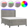 vidaXL &Kappa;&rho;&epsilon;&beta;ά&tau;&iota; Boxspring &mu;&epsilon; &Sigma;&tau;&rho;ώ&mu;&alpha; & LED &Alpha;&nu;.&Gamma;&kappa;&rho;&iota; 140x200 &epsilon;&kappa;. &Beta;&epsilon;&lambda;&omicron;ύ&delta;&iota;&nu;&omicron;