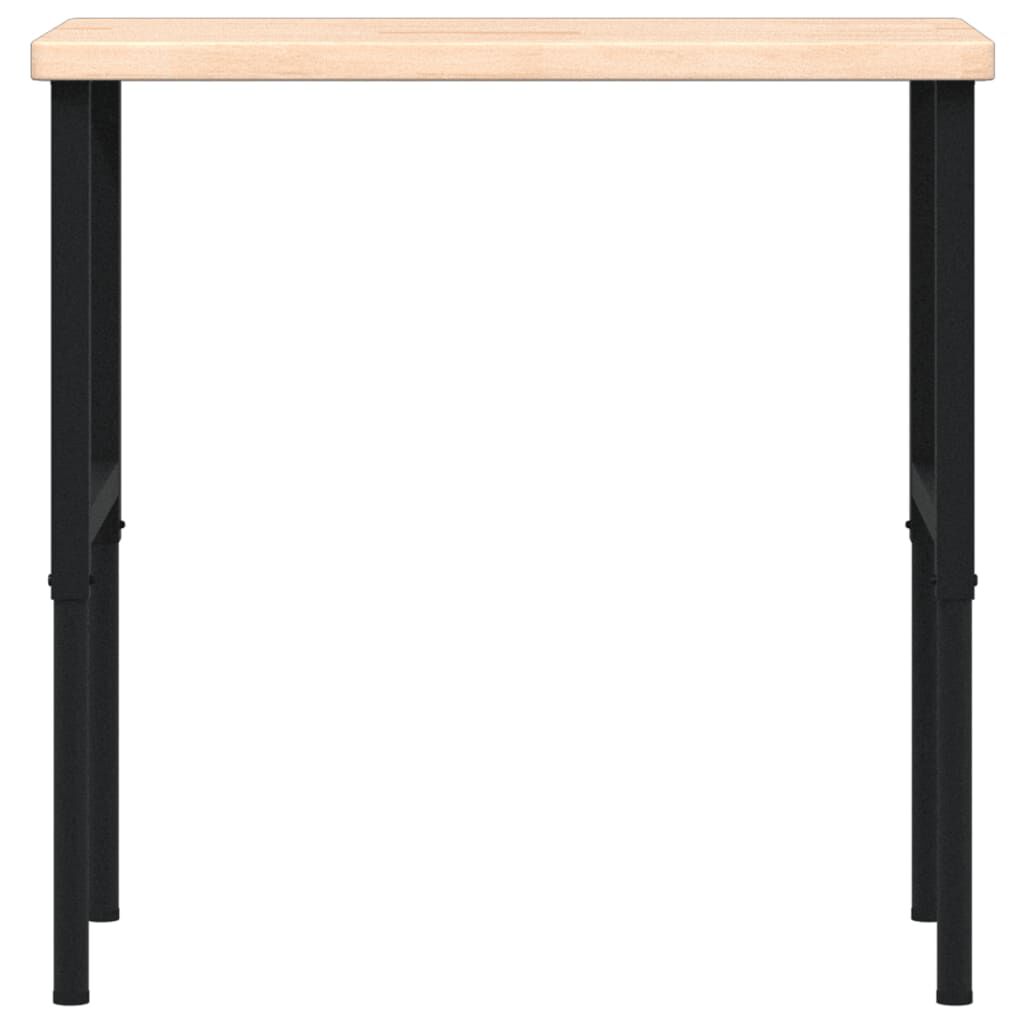 vidaXL Πάγκος Εργασίας Ορθογώνιος 100x60x(73-99,5) εκ Μασίφ Ξύλο Δρυός