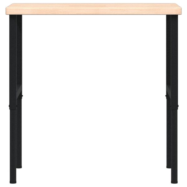 vidaXL Πάγκος Εργασίας Ορθογώνιος 100x60x(73-99,5) εκ Μασίφ Ξύλο Δρυός