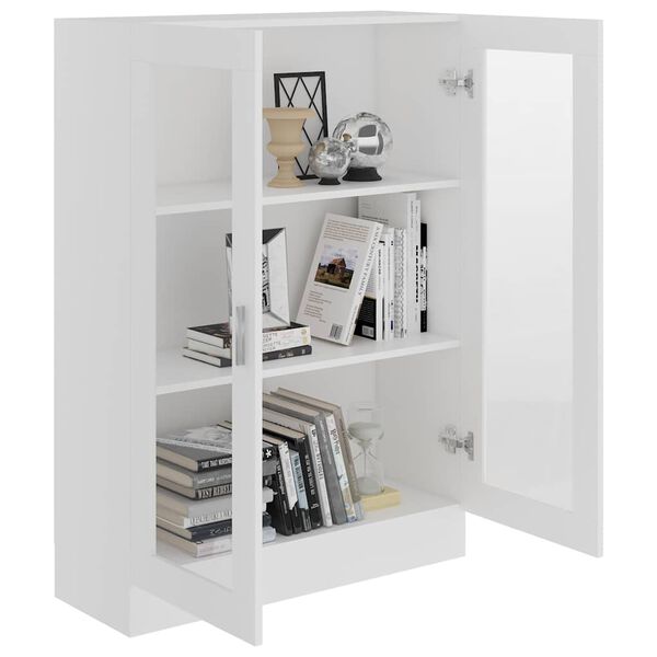 vidaXL Βιτρίνα Λευκή 82,5 x 30,5 x 115 εκ. Επεξ. Ξύλο