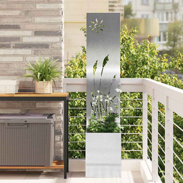 vidaXL Οθόνη Ιδιωτικότητας Κήπου Ασημί 32 x 140 εκ. Ανοξείδωτο ατσάλι