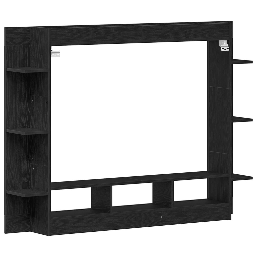 vidaXL Κονσόλα Τηλεόρασης Τοίχου Μαύρο Δρυς 152x22x113 εκ.
