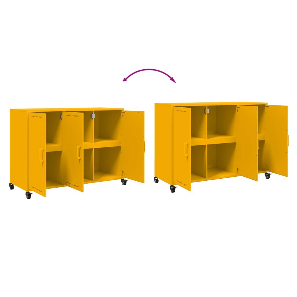 vidaXL Ντουλάπι Μουσταρδί 100,5x39x72 εκ. από Ατσάλι