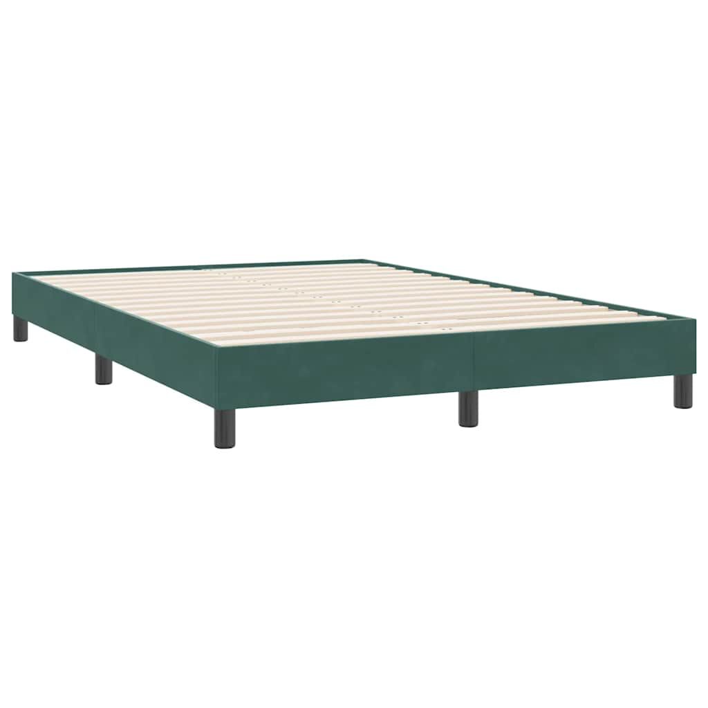 vidaXL Box Spring Κρεβάτι χωρίς στρώμα Σκούρο πράσινο 140x220cm