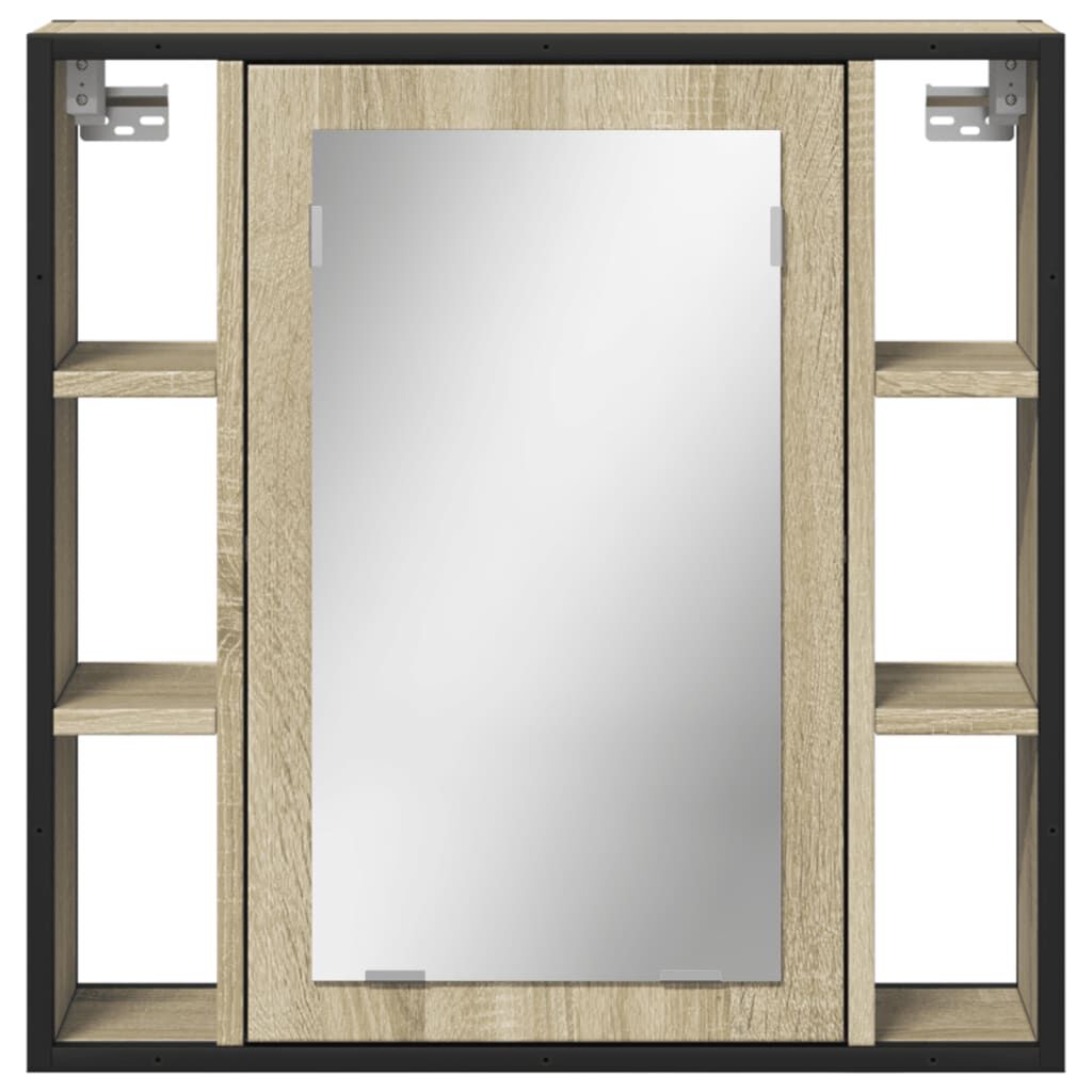 vidaXL Καθρέφτης Μπάνιου Ντουλάπι Sonoma Δρυς 60x16x60 εκ. Επεξ. Ξύλο