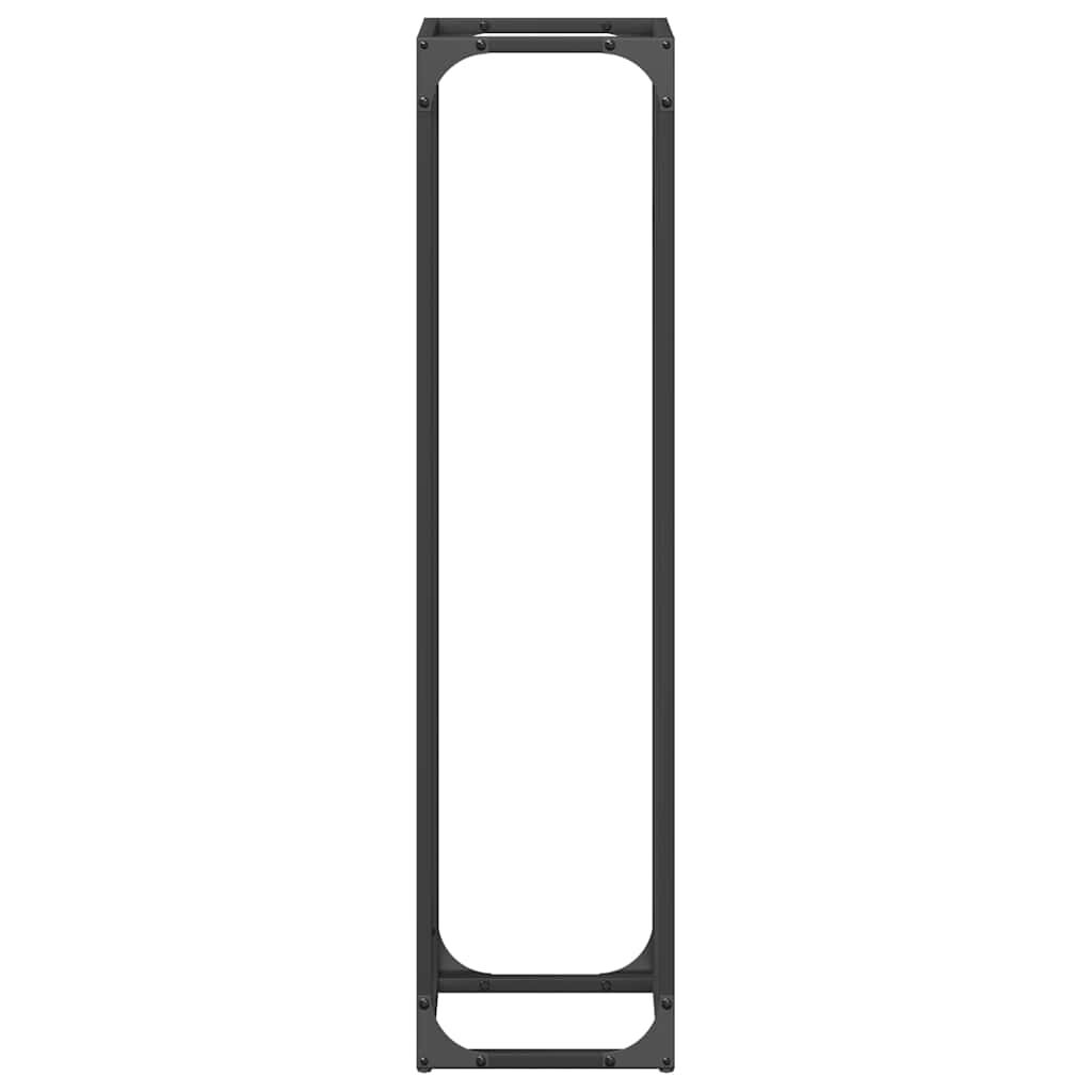 vidaXL Ράφι για καυσόξυλα Μαύρο 25x25x100 εκ. Ατσάλι ψυχρής έλασης