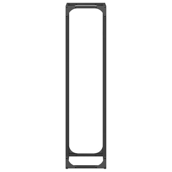 vidaXL Ράφι για καυσόξυλα Μαύρο 25x25x100 εκ. Ατσάλι ψυχρής έλασης