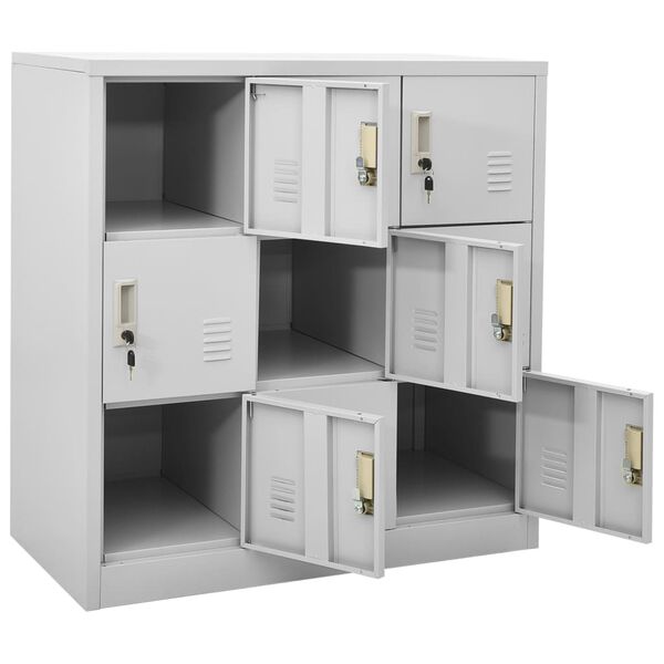 vidaXL Φοριαμοί 2 τεμ. Ανοιχτό Γκρι 90 x 45 x 92,5 εκ. Ατσάλινοι