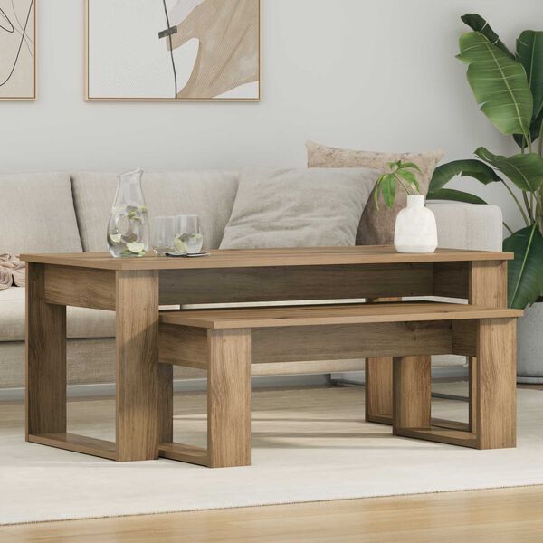 vidaXL &Sigma;&epsilon;&tau; &Tau;&rho;&alpha;&pi;&epsilon;&zeta;&iota;&omicron;ύ &Gamma;&iota;&alpha; &Kappa;&alpha;&phi;έ 2 pcs Artisan Oak &Epsilon;&pi;&epsilon;&xi;&epsilon;&rho;&gamma;&alpha;&sigma;&mu;έ&nu;&omicron; &xi;ύ&lambda;&omicron;