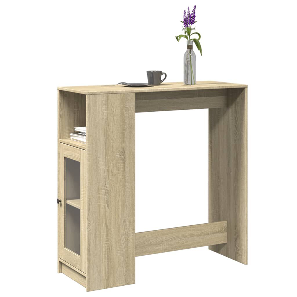 vidaXL Τραπέζι Μπαρ με Ράγες Sonoma Δρυς 101x40x103,5 εκ Επεξεργ. Ξύλο