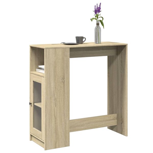 vidaXL Τραπέζι Μπαρ με Ράγες Sonoma Δρυς 101x40x103,5 εκ Επεξεργ. Ξύλο