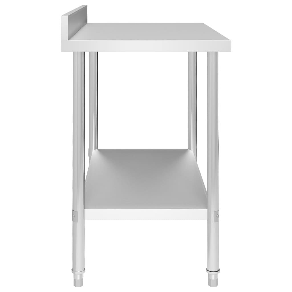 vidaXL Πάγκος Εργασίας Κουζίνας με Πλάτη 100x60x93 εκ. Ανοξείδ. Ατσάλι