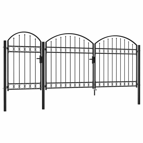 vidaXL Πύλη Κήπου Μαύρο 175 x 400 εκ