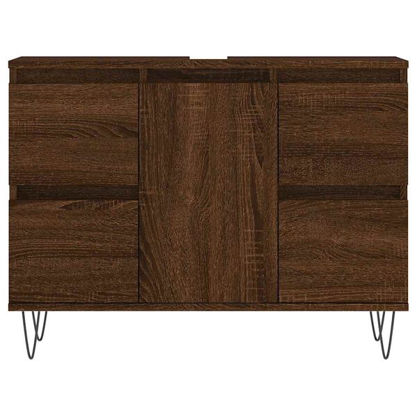 vidaXL Ντουλάπι Μπάνιου Καφέ Δρυς 80 x 33 x 60 εκ. Επεξεργασμένο Ξύλο