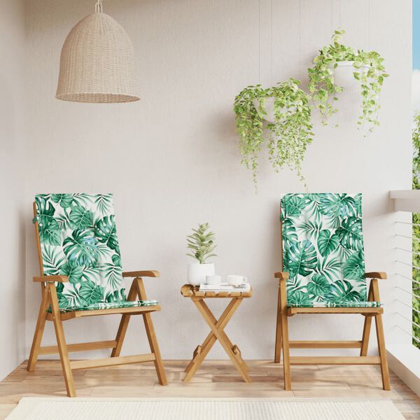 vidaXL Καρέκλες Κήπου Ανακλινόμενες 2 τεμ Μασίφ Ξύλο Teak με Μαξιλάρια