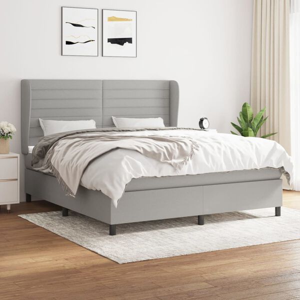 vidaXL &Kappa;&rho;&epsilon;&beta;ά&tau;&iota; Boxspring &mu;&epsilon; &Sigma;&tau;&rho;ώ&mu;&alpha; &Alpha;&nu;&omicron;&iota;&chi;&tau;ό &Gamma;&kappa;&rho;&iota; 180x200 &epsilon;&kappa;. &Upsilon;&phi;&alpha;&sigma;&mu;ά&tau;&iota;&nu;&omicron;