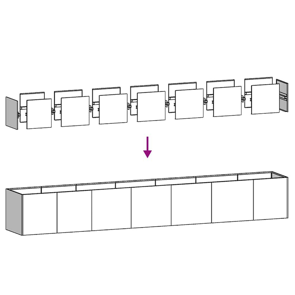 vidaXL Ζαρντινιέρα 280x40x40 εκ. Ατσάλι Σκληρυθέν στον Αέρα