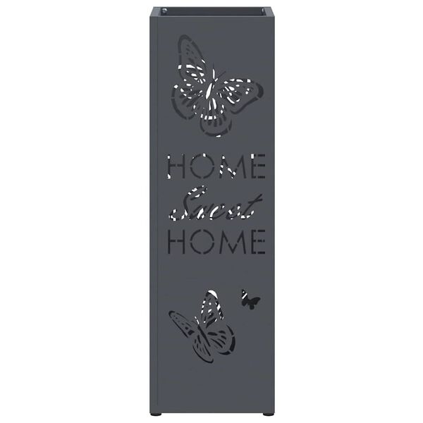vidaXL Σχέδιο & βάση αποθήκευσης Ανθρακί 15.5 x 15.5 x 49 εκ Μέταλλο