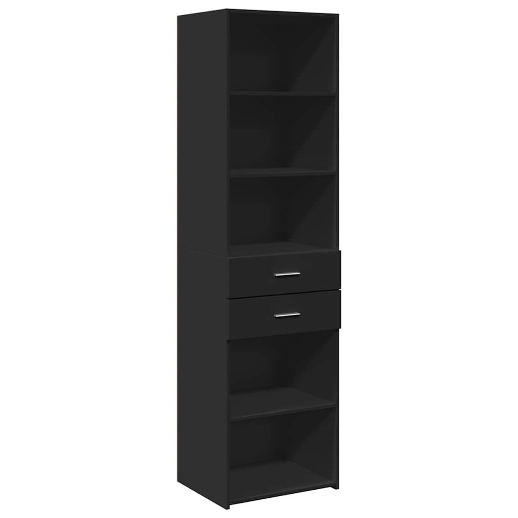 vidaXL Ντουλάπι Αποθήκευσης Στενό Μαύρο 50x42,5x225 εκ. Επεξεργ. Ξύλο
