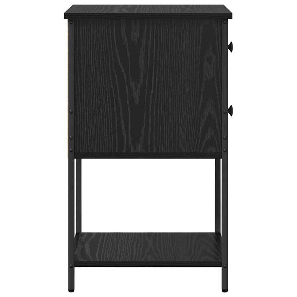 vidaXL Κομοδίνο 2 pcs Μαύρη δρυς 32 x 42 x 70 εκ Επεξεργασμένο ξύλο