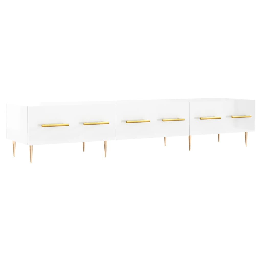 vidaXL Έπιπλο Τηλεόρασης Γυαλ. Λευκό 150x36x30 εκ. Επεξεργασμένο Ξύλο