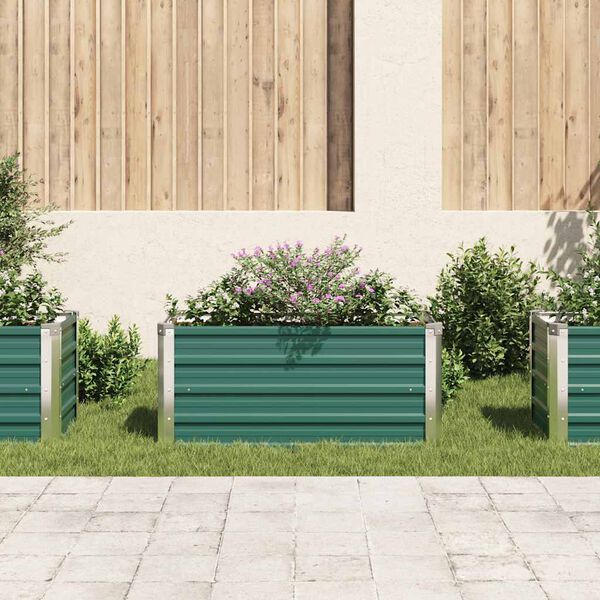 vidaXL Ζαρντινιέρα Υπερυψωμένη Πράσινη 100x40x45 εκ. Γαλβαν. Χάλυβας