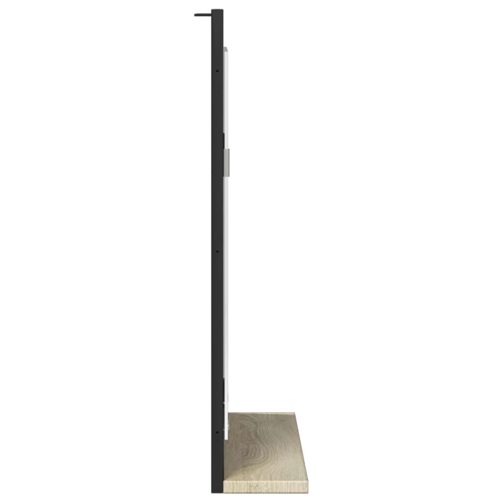 vidaXL Καθρέφτης Μπάνιου με Ράφι Sonoma Δρυς 50x12x60 εκ. Επεξ. Ξύλο