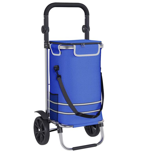vidaXL Καρότσι Αγορών Μπλε 36.5 x 46.5 x 100.5 εκ Ύφασμα Oxford