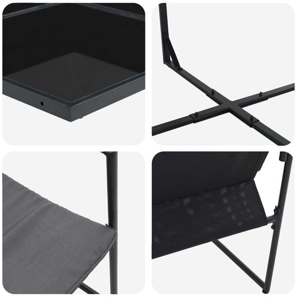 vidaXL Σέτ φαγητού για κήπο 13 pcs Μαύρο Ατσάλι