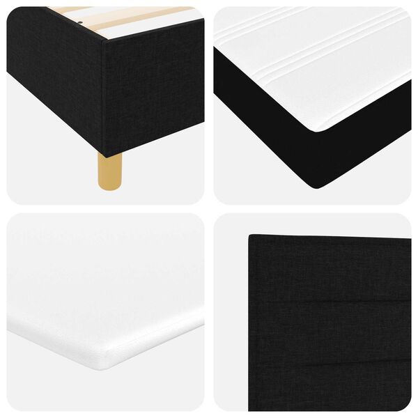 vidaXL Κρεβάτι Box Spring με Στρώμα και LED Μαύρο 80x200 cm Ύφασμα