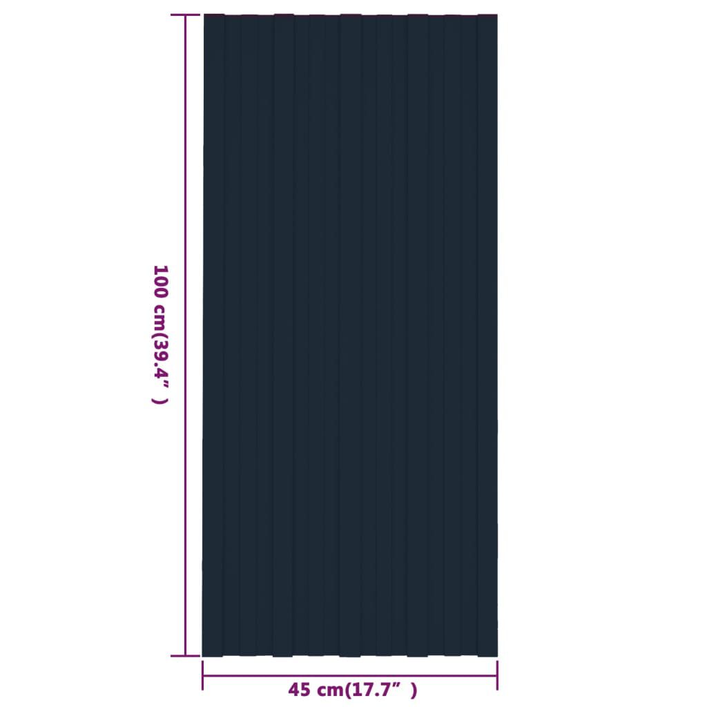 vidaXL Πάνελ Οροφής 12 τεμ. Ανθρακί 100 x 45 εκ. από Γαλβανιζέ Ατσάλι