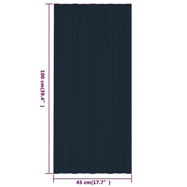 vidaXL Πάνελ Οροφής 12 τεμ. Ανθρακί 100 x 45 εκ. από Γαλβανιζέ Ατσάλι